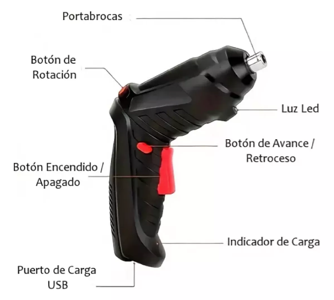 Destornillador Eléctrico Inalámbrico - MisterTodo