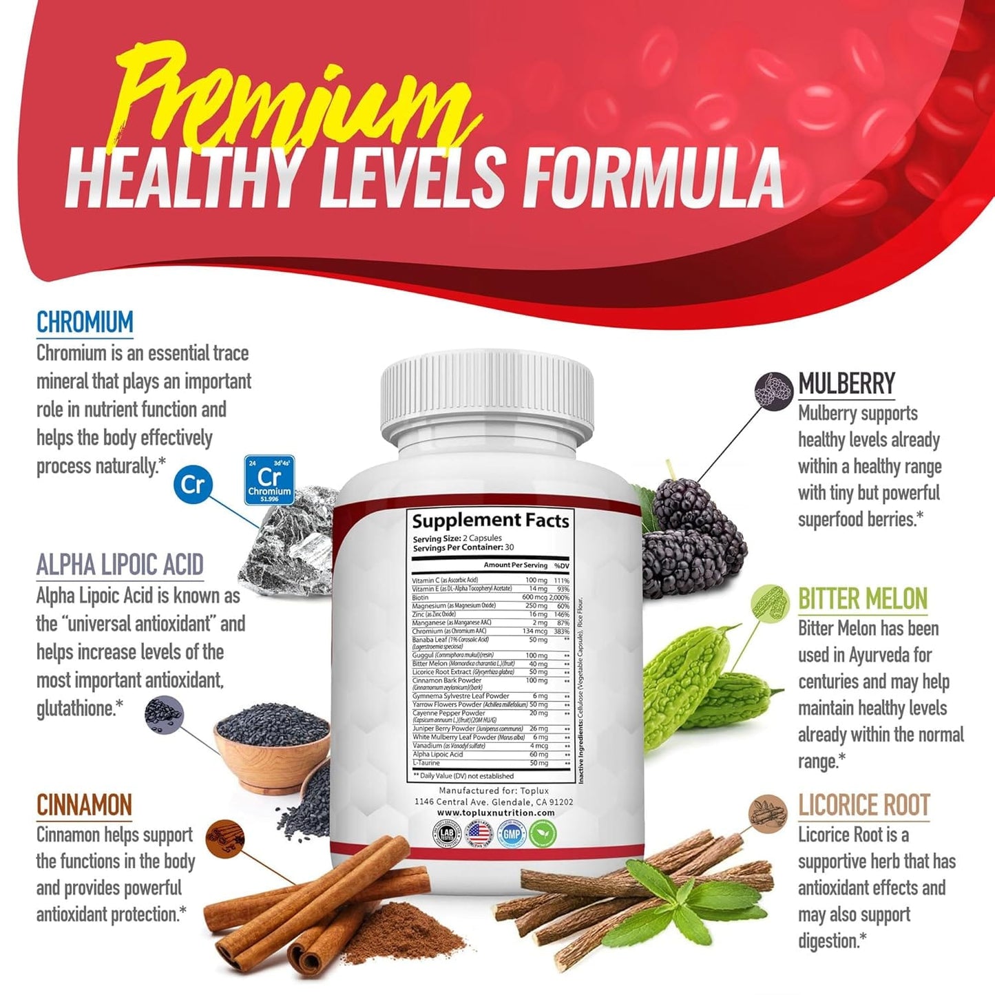 BLOOD SUGAR - NIVELES SALUDABLES 60 CAP - MisterTodo