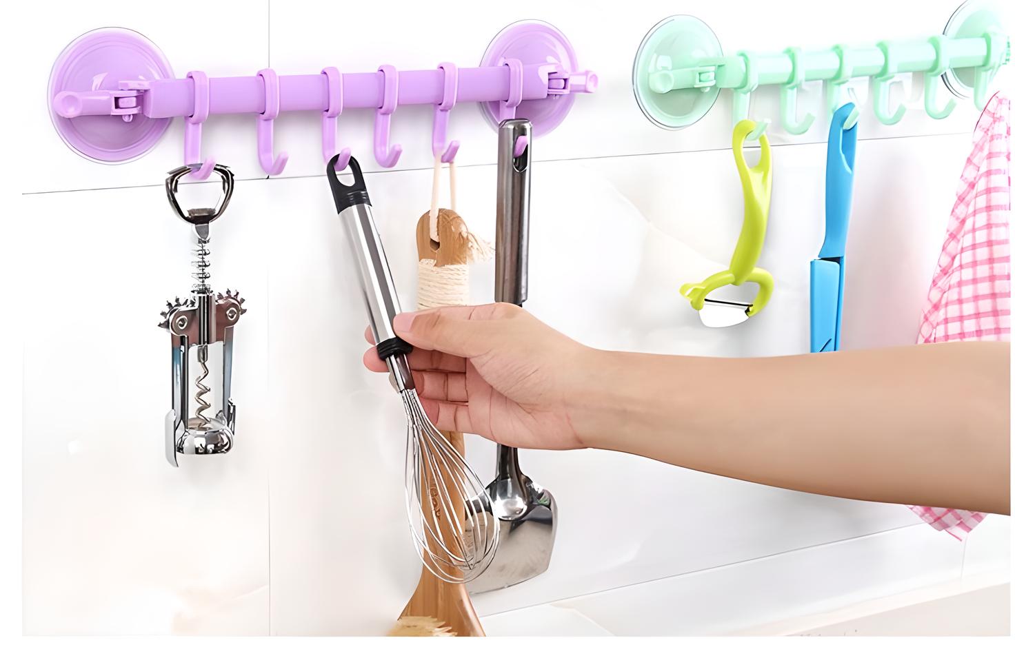 Colgador con Ventosa de 6 Ganchos – Organizador Multiusos para Cocina, Baño y Hogar | MisterTodo Perú - MisterTodo
