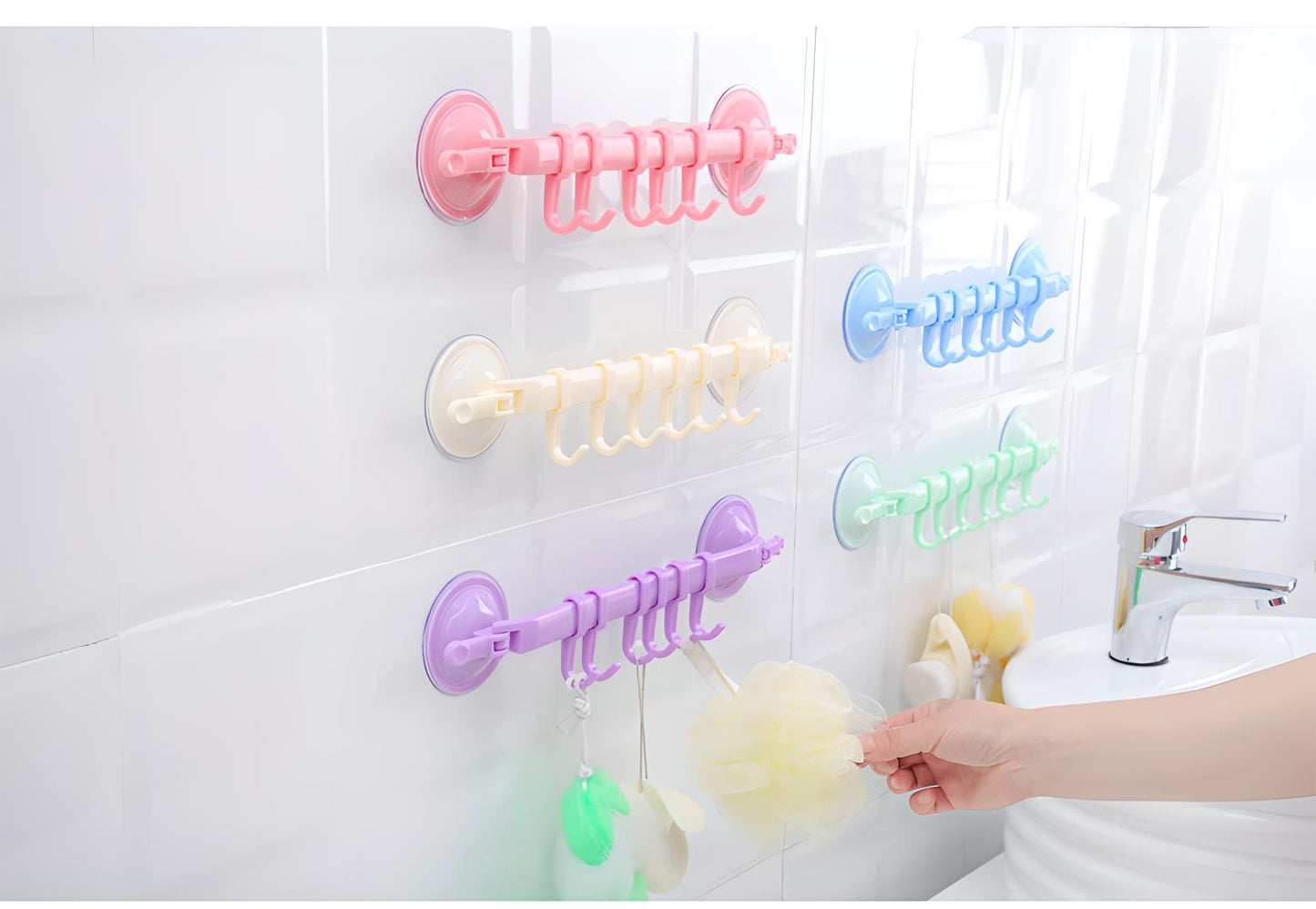 Colgador con Ventosa de 6 Ganchos – Organizador Multiusos para Cocina, Baño y Hogar | MisterTodo Perú - MisterTodo
