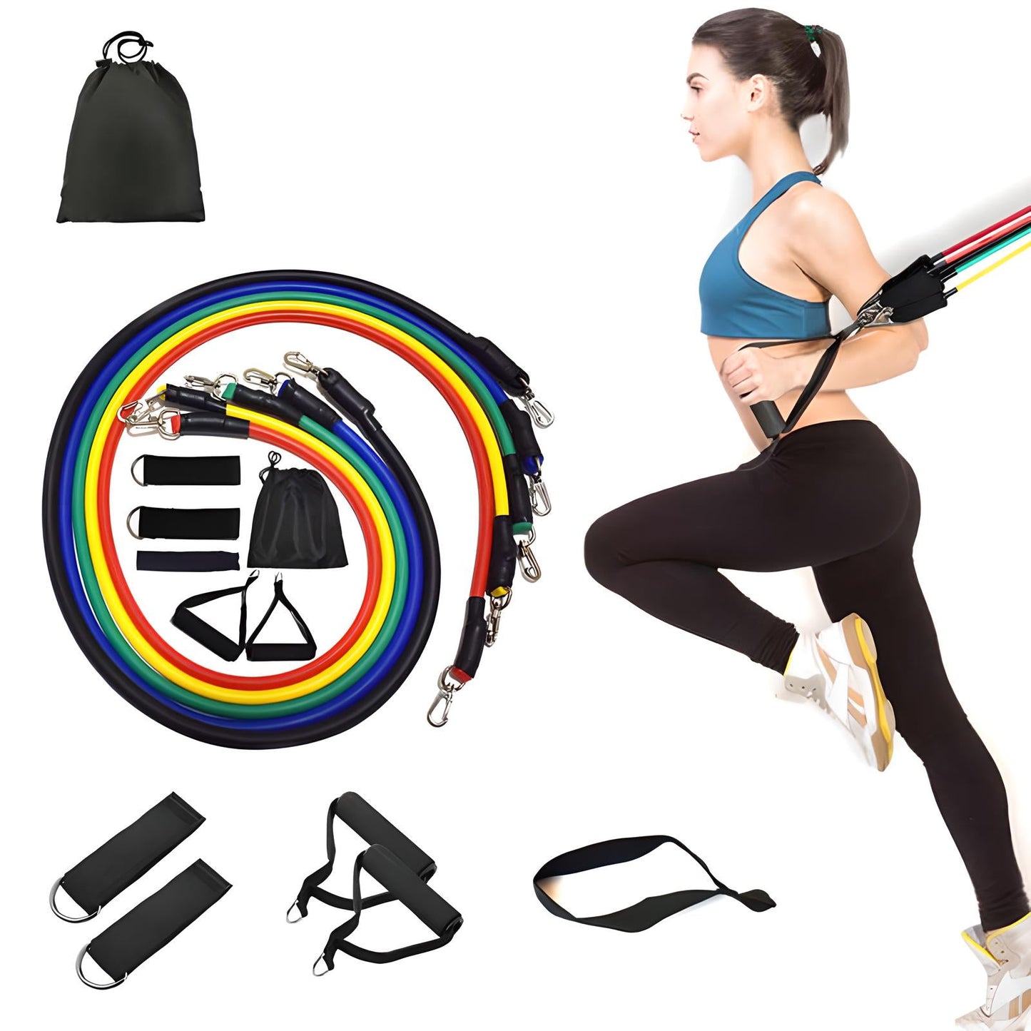 Kit de Bandas de Resistencia 5 Niveles – Entrena Todo tu Cuerpo en Casa o Donde Quieras | MisterTodo Perú - MisterTodo
