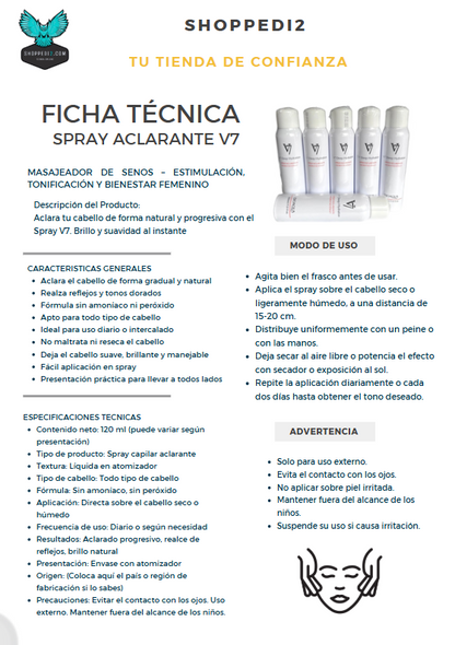 Spray Aclarante V7 con Hidratación – Ilumina y Revitaliza Tu Rostro al Instante | MisterTodo Perú - MisterTodo