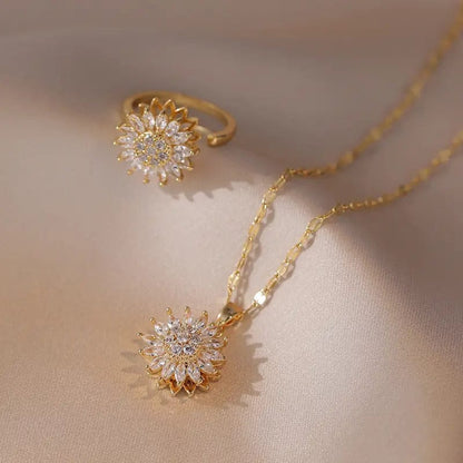 Pack de Joyería Girasol con Piedras Brillantes – Elegancia, Energía Positiva y Diseño Exclusivo | MisterTodo Perú - MisterTodo