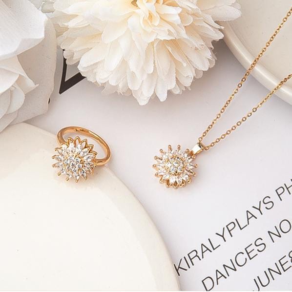 Pack de Joyería Girasol con Piedras Brillantes – Elegancia, Energía Positiva y Diseño Exclusivo | MisterTodo Perú - MisterTodo