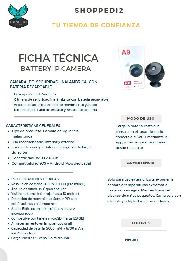 Cámara de Seguridad Inalámbrica con Batería Recargable – Monitorea tu Hogar Sin Límites | MisterTodo Perú - MisterTodo